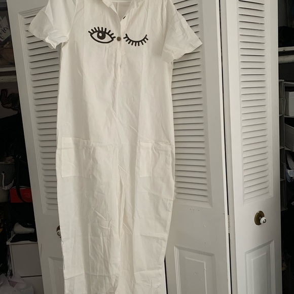 Eye lash print jumpsuit size S - Picture 4 of 4